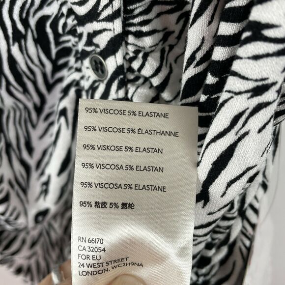 Free People Coco Black White Animal Print Sleeveless Ruched Tank NWT Size S - Picture 10 of 10